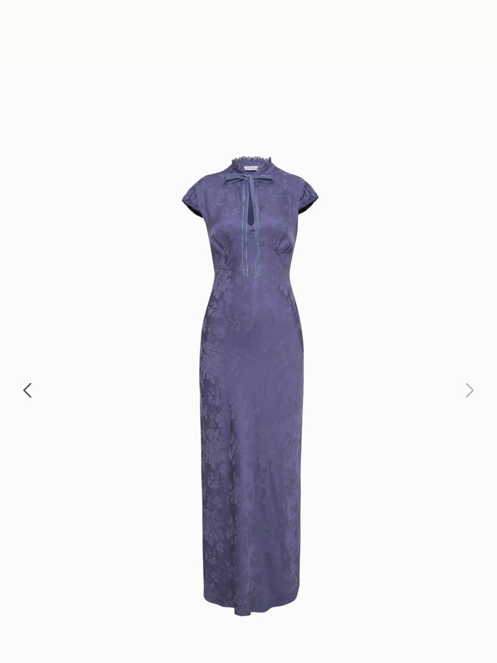 Rumored Lavender Jacquard Maxi Dress with Bow Tie Neck XS